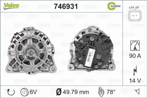 Valeo 746931 - Ģenerators adetalas.lv