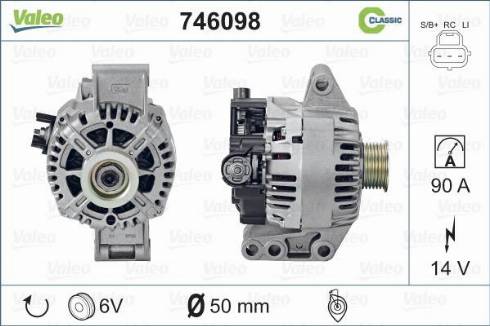 Valeo 746098 - Ģenerators adetalas.lv