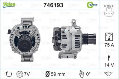 Valeo 746193 - Ģenerators adetalas.lv