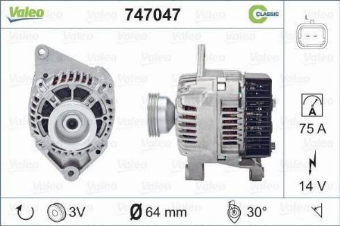 Valeo 747047 - Ģenerators adetalas.lv