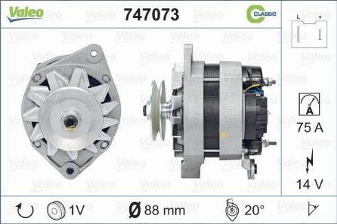 Valeo 747073 - Ģenerators adetalas.lv