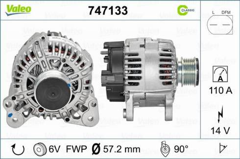 Valeo 747133 - Ģenerators adetalas.lv