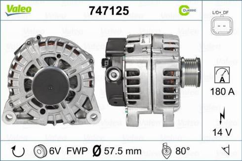 Valeo 747125 - Ģenerators adetalas.lv