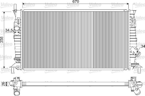 Valeo 733254 - Radiators, Motora dzesēšanas sistēma adetalas.lv