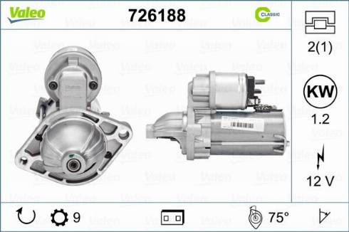 Valeo 726188 - Starteris adetalas.lv