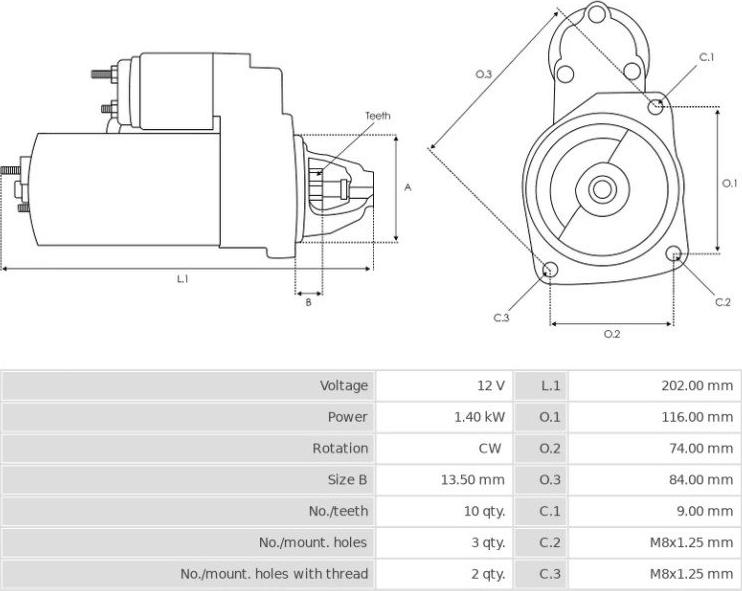 Valeo TS14E11 - Starteris adetalas.lv