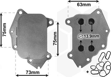 Van Wezel 40003396 - Eļļas radiators, Motoreļļa adetalas.lv