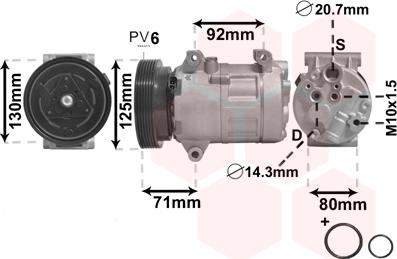 Van Wezel 4300K103 - Kompresors, Gaisa kond. sistēma adetalas.lv