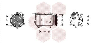 Van Wezel 5800K170 - Kompresors, Gaisa kond. sistēma adetalas.lv