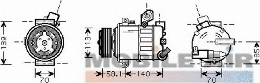 Van Wezel 5800K285 - Elektromagnētiskais sajūgs, Gaisa kond. kompresors adetalas.lv