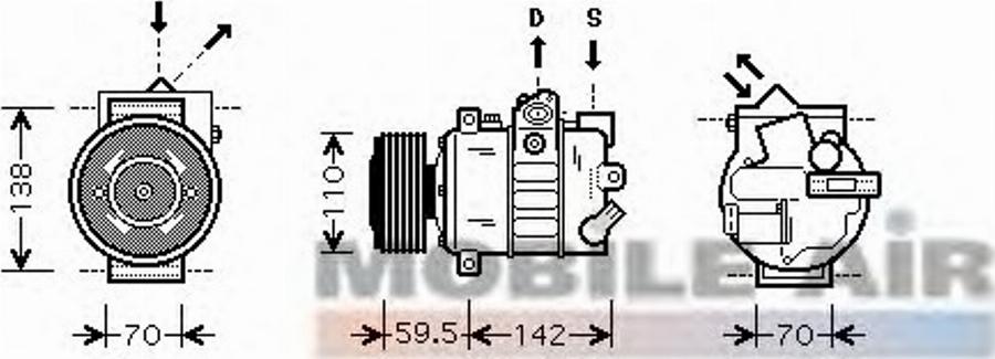 Van Wezel 58 00 K220 - Elektromagnētiskais sajūgs, Gaisa kond. kompresors adetalas.lv