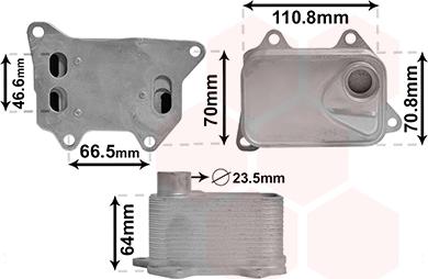 Van Wezel 58013704 - Eļļas radiators, Motoreļļa adetalas.lv