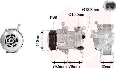 Van Wezel 5300K720 - Kompresors, Gaisa kond. sistēma adetalas.lv