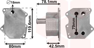 Van Wezel 18013704 - Eļļas radiators, Motoreļļa adetalas.lv