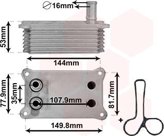 Van Wezel 18013705 - Eļļas radiators, Motoreļļa adetalas.lv