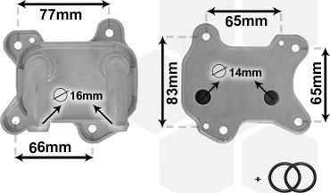 Van Wezel 37003581 - Eļļas radiators, Motoreļļa adetalas.lv