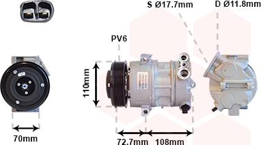 Van Wezel 3700K419 - Kompresors, Gaisa kond. sistēma adetalas.lv