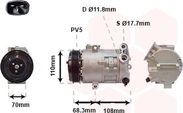 Van Wezel 3700K418 - Kompresors, Gaisa kond. sistēma adetalas.lv