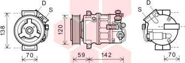 Van Wezel 3700K579 - Kompresors, Gaisa kond. sistēma adetalas.lv