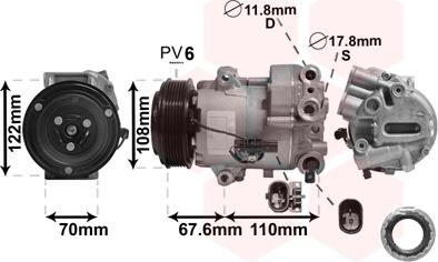 Van Wezel 3700K605 - Kompresors, Gaisa kond. sistēma adetalas.lv