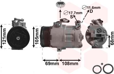 Van Wezel 3700K358 - Kompresors, Gaisa kond. sistēma adetalas.lv