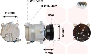 Van Wezel 3700K276 - Kompresors, Gaisa kond. sistēma adetalas.lv