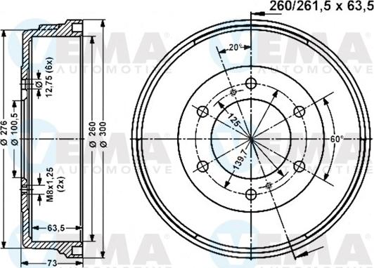 VEMA 801025 - Bremžu trumulis adetalas.lv