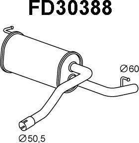 Veneporte FD30388 - Izplūdes gāzu trokšņa slāpētājs (pēdējais) adetalas.lv