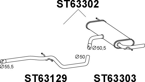 Veneporte ST63302 - Izplūdes gāzu trokšņa slāpētājs (pēdējais) adetalas.lv