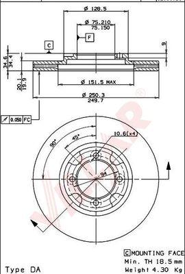 MOPROD MBD5055 - Bremžu diski adetalas.lv