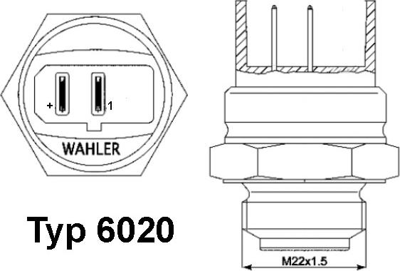 WAHLER 602095D - Termoslēdzis, Radiatora ventilators adetalas.lv