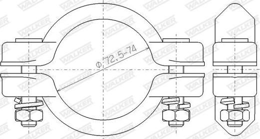 Walker 86170 - Savienojošie elementi, Izplūdes gāzu sistēma adetalas.lv