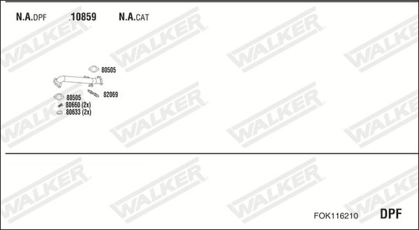 Walker FOK116210 - Izplūdes gāzu sistēma adetalas.lv