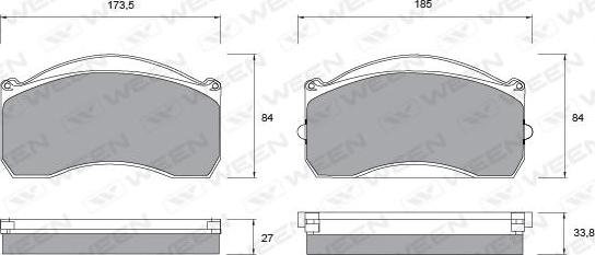 Ween 151-1061 - Bremžu uzliku kompl., Disku bremzes adetalas.lv