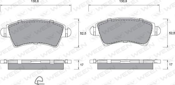 Ween 151-1322 - Bremžu uzliku kompl., Disku bremzes adetalas.lv