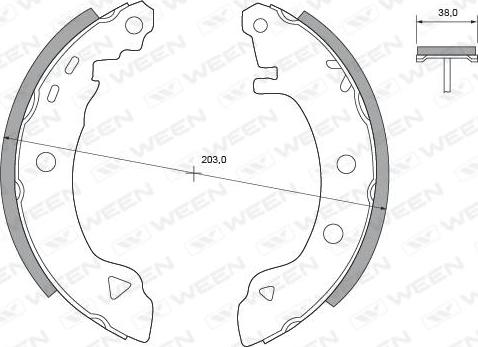 Ween 152-2414 - Bremžu loku komplekts adetalas.lv