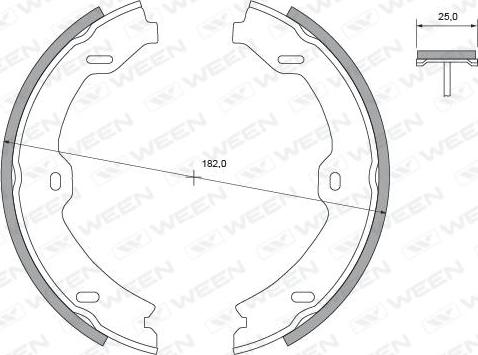 Ween 152-2486 - Bremžu loku kompl., Stāvbremze adetalas.lv