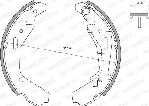 Ween 152-2488 - Bremžu loku komplekts adetalas.lv