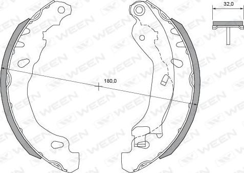 Ween 152-2482 - Bremžu loku komplekts adetalas.lv