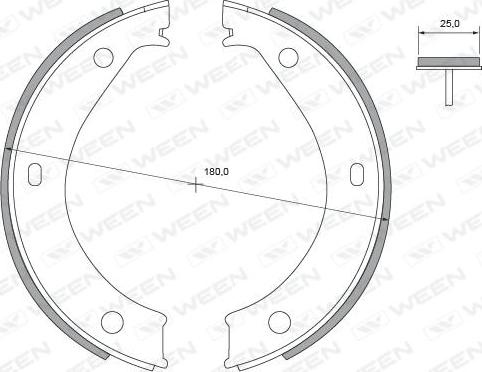 Ween 152-2300 - Bremžu loku kompl., Stāvbremze adetalas.lv