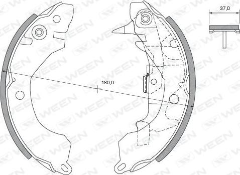 Ween 152-2308 - Bremžu loku komplekts adetalas.lv