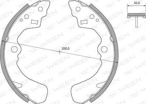 Ween 152-2376 - Bremžu loku komplekts adetalas.lv