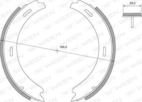 Ween 152-2296 - Bremžu loku kompl., Stāvbremze adetalas.lv