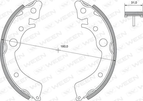 Ween 152-2205 - Bremžu loku komplekts adetalas.lv