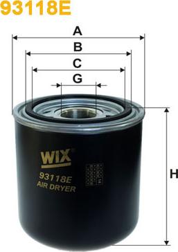 WIX Filters 93118E - Gaisa sausinātāja patrona, Gaisa kompresors adetalas.lv