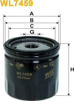 WIX Filters WL7459 - Eļļas filtrs adetalas.lv