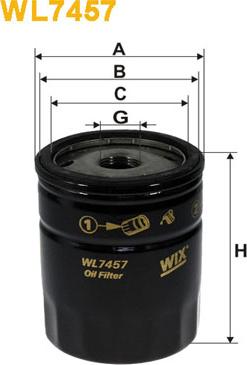 WIX Filters WL7457 - Eļļas filtrs adetalas.lv