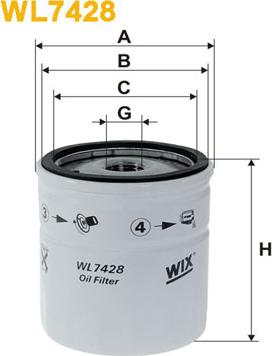 WIX Filters WL7428 - Eļļas filtrs adetalas.lv