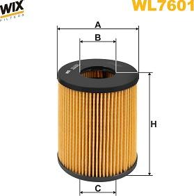 WIX Filters WL7601 - Eļļas filtrs adetalas.lv