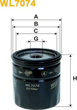 WIX Filters WL7074 - Eļļas filtrs adetalas.lv